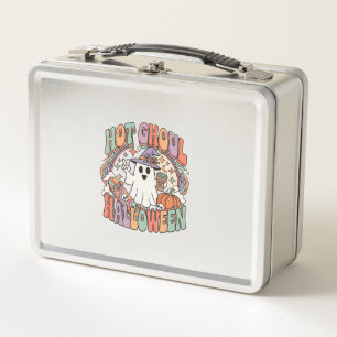 Hot Ghoul Halloween Ghost Witch Hat Skateboard Metal Lunch Box