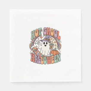 Hot Ghoul Halloween Ghost Witch Hat Skateboard Napkin