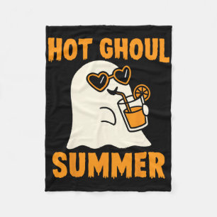 Hot Ghoul Summer Cute Funny Ghost Halloween  Fleece Blanket