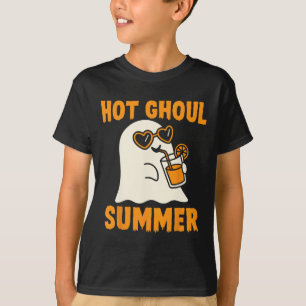 Hot Ghoul Summer Cute Funny Ghost Halloween  T-Shirt