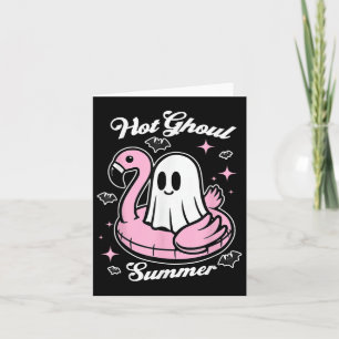 Hot Ghoul Summer Flamingo Ghost Summerween Card