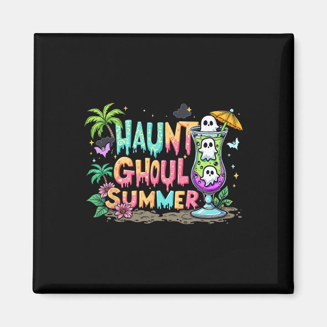 Hot Ghoul Summer Funny Summerween Vibes Skeleton I Magnet (Front)