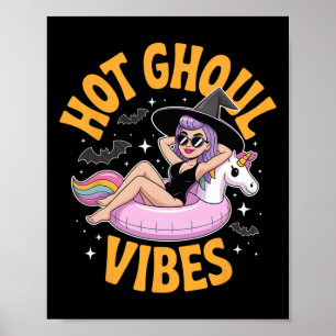 Hot Ghoul Vibes Witch Summer Halloween Costume Vac Poster