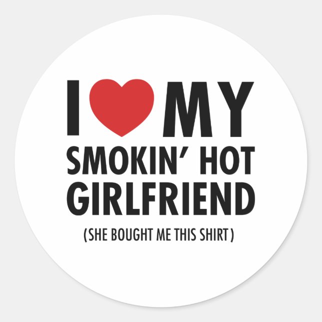 hot_girl classic round sticker (Front)