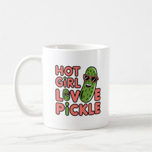 hot girl love pickle cute design coffee mug