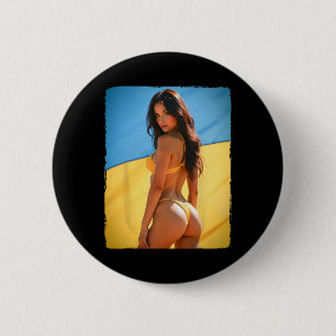 Hot Girl On Shirt For Men - Y Booty Model - Ukrain 6 Cm Round Badge