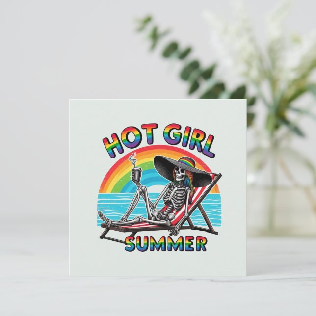 Hot Girl Summer Skeleton Retro Beach Design (Standing Front)