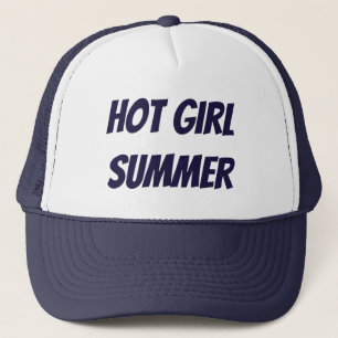 HOT GIRL SUMMER VIBES CUTE STYLISH MODERN MINIMAL TRUCKER HAT