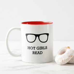 Hot Girls Read Book Lover Funny Nerd Two-Tone Coffee Mug