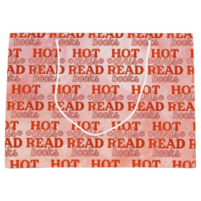 Hot Girls Read Books Large Gift Bag (Front)