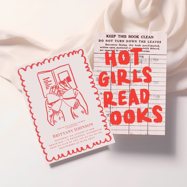 Hot Girls Read Books Literary Bridal Shower Invitation (Creator Uploaded)