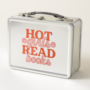 Hot Girls Read Books Metal Lunch Box