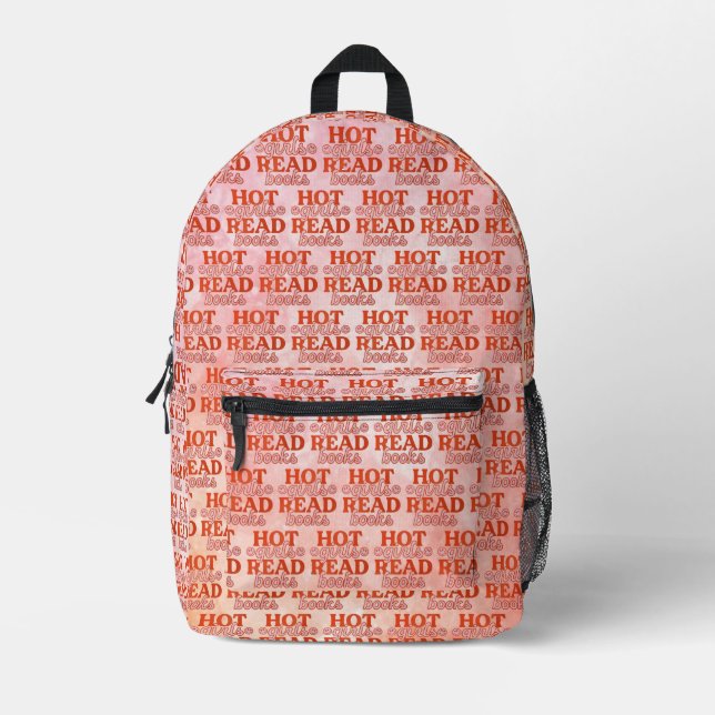 Hot Girls Read Books Printed Backpack (Front)