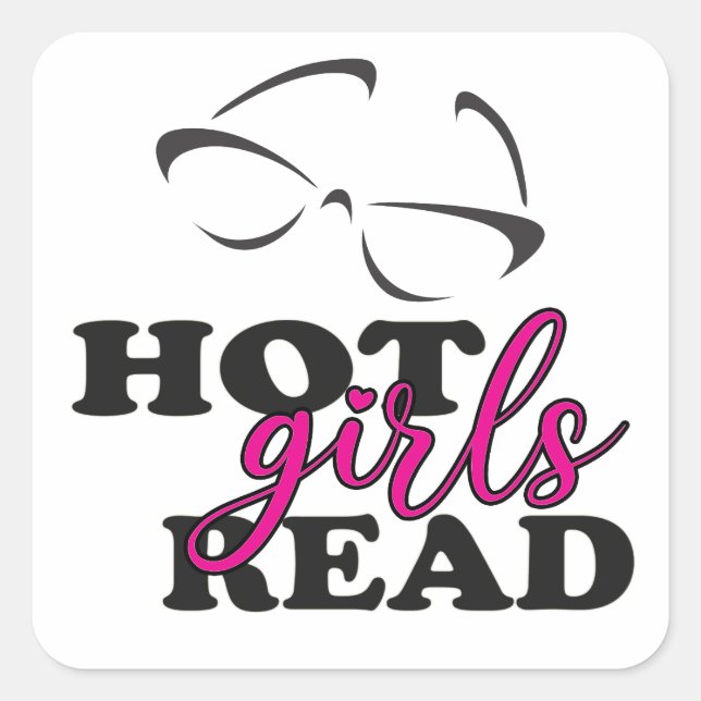 Hot Girls Read Square Stickers (Front)