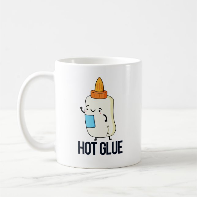 Hot Glue Funny Pun  Coffee Mug (Left)