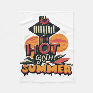 Hot Goth Summer Chic Fleece Blanket