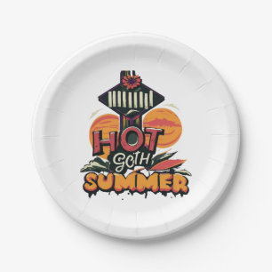 Hot Goth Summer Chic Paper Plate