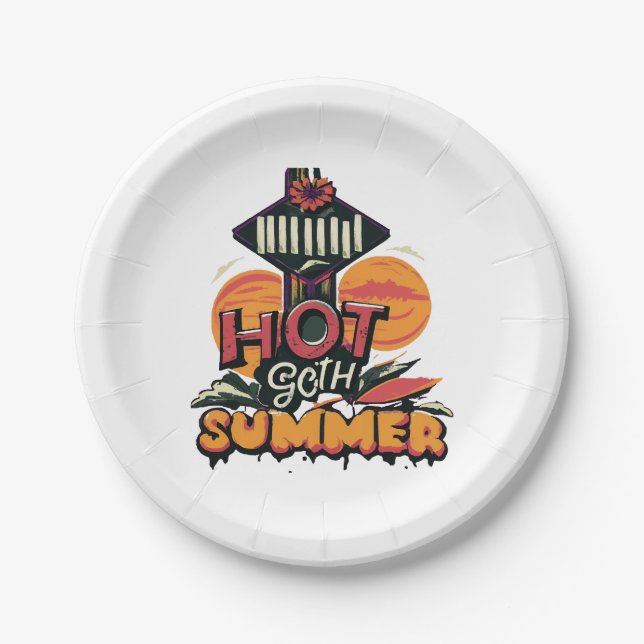 Hot Goth Summer Chic  Paper Plate (Front)