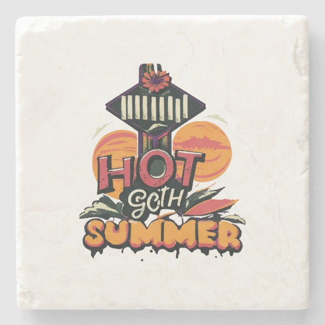 Hot Goth Summer Chic  Stone Coaster (Front)