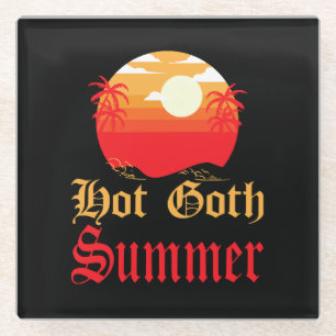 hot goth summer glass coaster