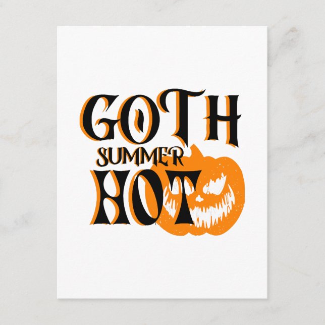 Hot Goth Summer-Horror Smiling Pumpkin Enclosure Card (Front)