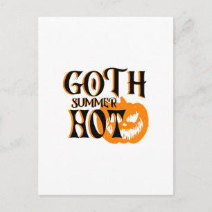 Hot Goth Summer-Horror Smiling Pumpkin Invitation Postcard