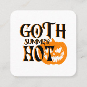 Hot Goth Summer-Horror Smiling Pumpkin Square Business Card