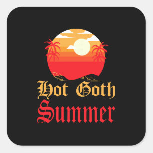 hot goth summer square sticker