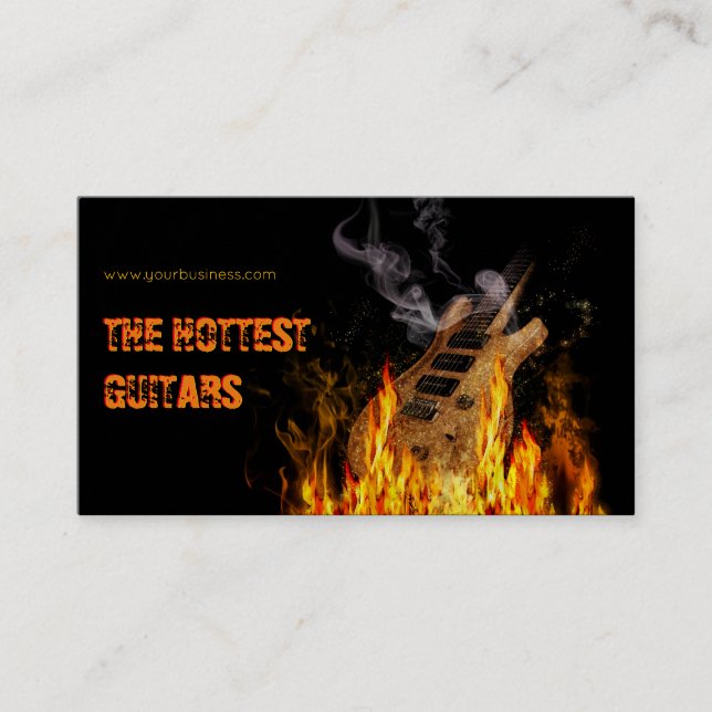 Hot Guitars 🔥🎸 Business Card (Front)