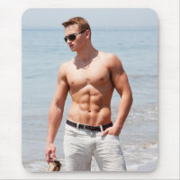 Hot Guy Bare Chest Muscular Abs Beach Shirtless