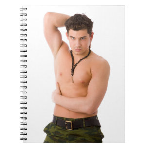 Hot Guy Gym Dude Big Biceps Weight Training Camo Notebook