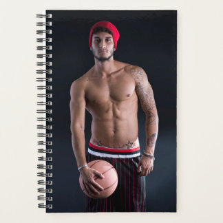 Hot Guy Sexy Man Tattoo Beard Basketball Planner