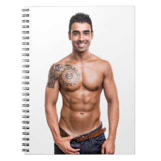 Hot Guy Sexy Shirtless Muscle Man Hunk Tattoo Notebook