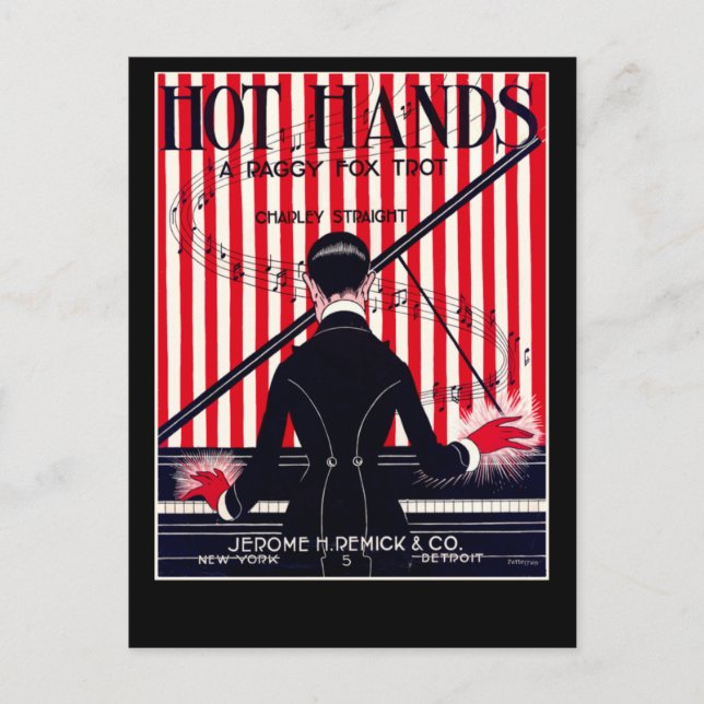 Hot Hands Rag Music Cover Postcard (Front)