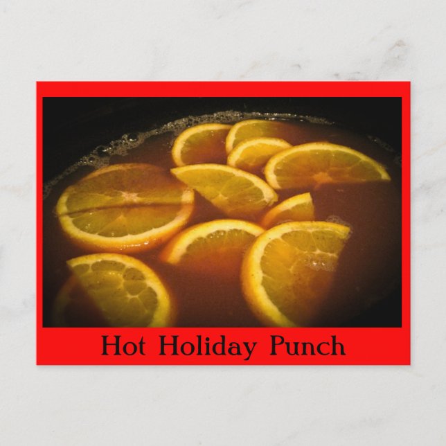 Hot Holiday Punch Recipe Postcard (Front)