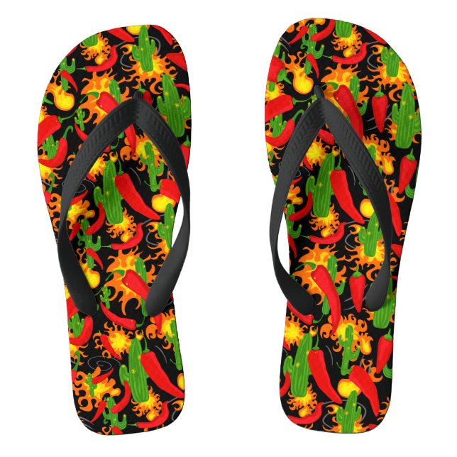 Hot Hot Hot Red Chillies Crazy Jandals (Footbed)