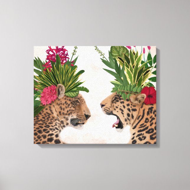 Hot House Leopards | A Pair Canvas Print (Front)