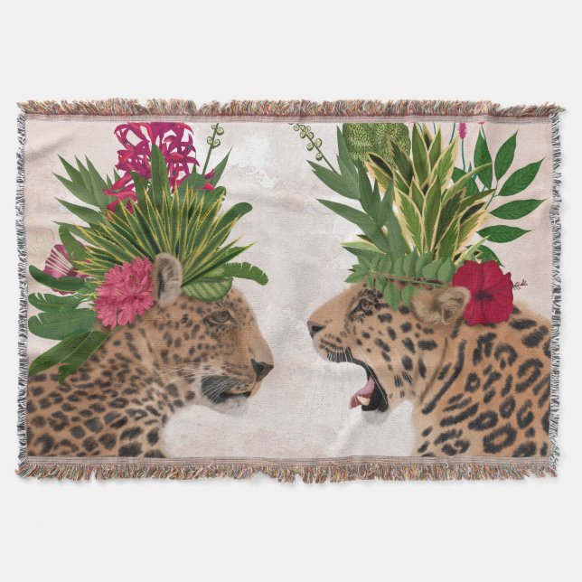 Hot House Leopards | A Pair Throw Blanket (Front)
