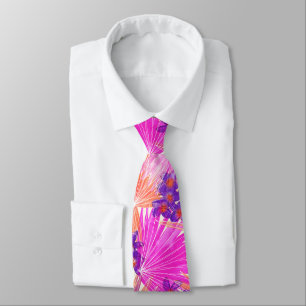 Hot House Plumeria Hawaiian Tropical - Fuchsia Tie