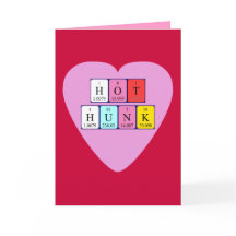 Hot Hunk periodic table Valentine card