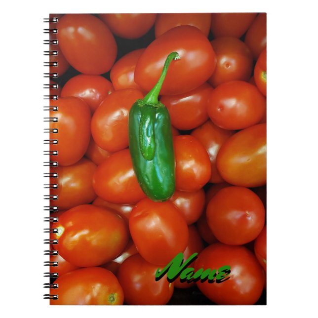 Hot Jalapeno Cool Tomatoes  Notebook (Front)