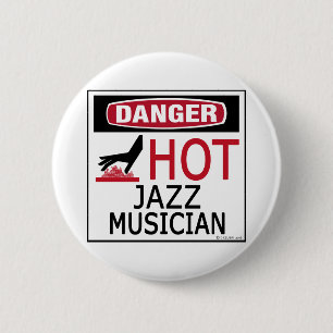Hot Jazz Musician 6 Cm Round Badge