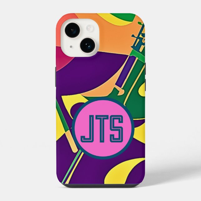 Hot Jazz w/Customised Monogram iPhone Case (Back)