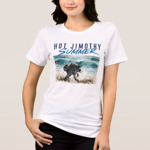 Hot Jimothy Summer Funny Racoon Beach Vintage Tri-Blend Shirt