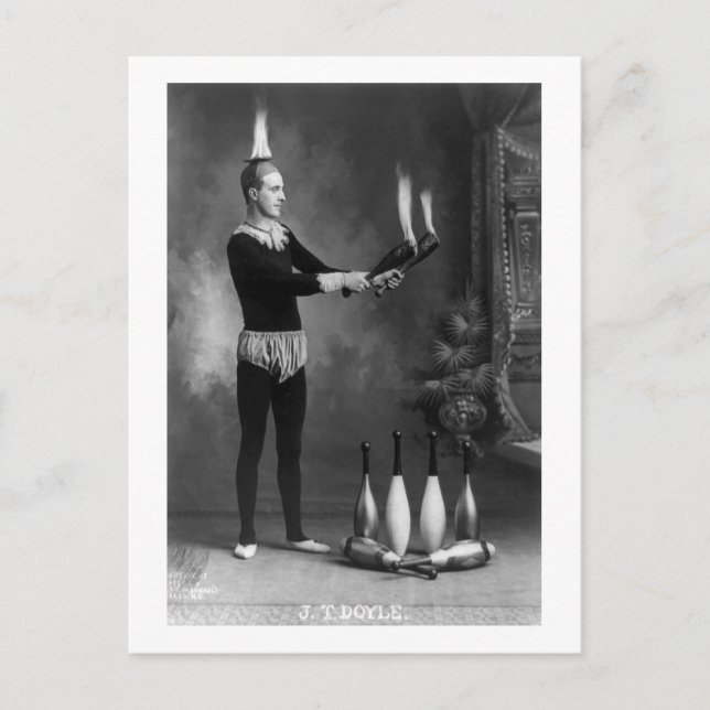 Hot Juggler, early 1900s Postcard (Front)