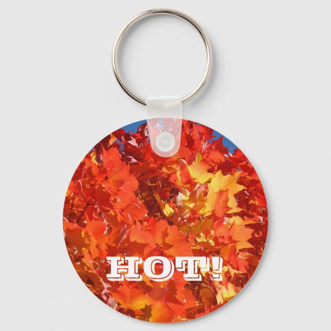 HOT! Keychains Red Orange Yellow Autumn Leaves (Front)