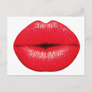 Hot kissy lips postcard