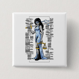 Hot Lady Justice by Street Justice 15 Cm Square Badge