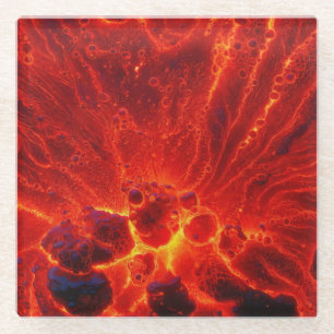Hot Lava Surface (Style 2) Oil Painting Glass Coaster