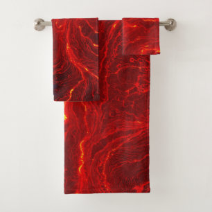 Hot Lava Surface (Style 3) Oil Painting Bath Towel Set